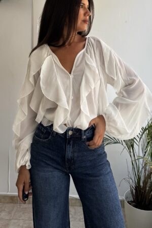 Blusa fluida volantes