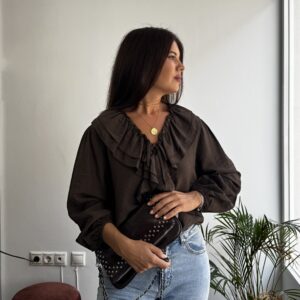 Blusa volante chocolate