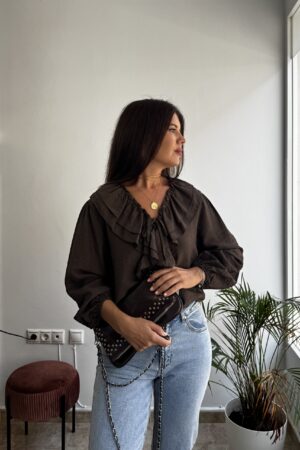 Blusa volante chocolate