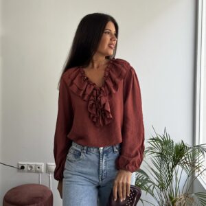 Blusa volante teja