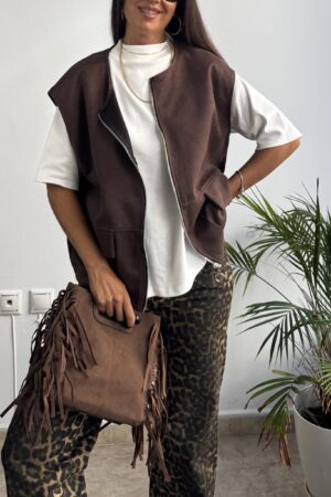 Chaleco antelina marron