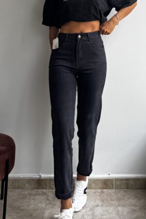 Jeans mom fit negro