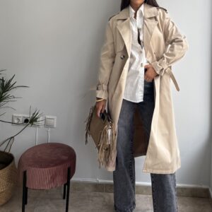 Gabardina larga beige