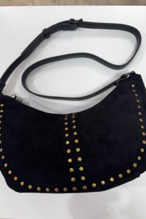 Bolso serraje negro tachuelas