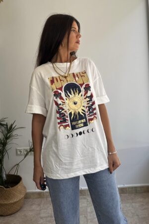 Camiseta oversize dibujo sol