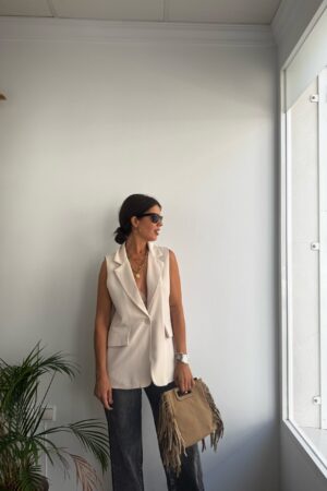 Chaleco largo beige