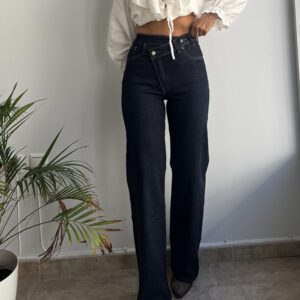 Jeans doble botones azul oscuro