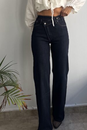 Jeans doble botones azul oscuro