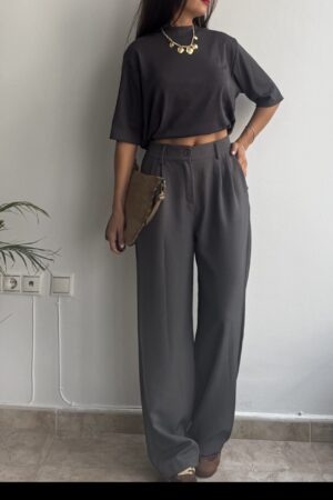 Pantalón wide leg tela