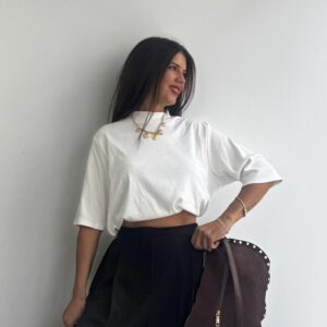 camiseta cuello halter blanca