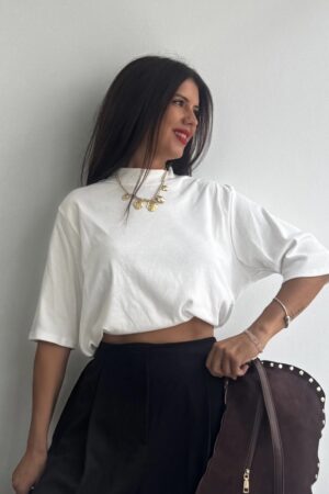 camiseta cuello halter blanca