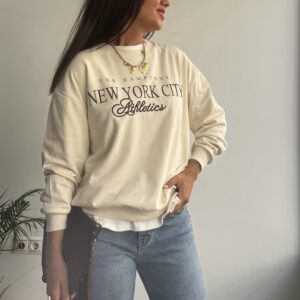 Sudadera letras color blanco roto
