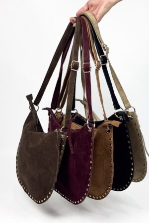 Bolso serraje tachuelas