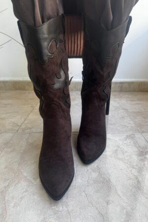 Bota caña media marron