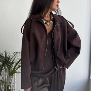 Bomber Antelina cremallera marron