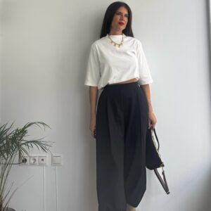 Pantalón tela balloon negro