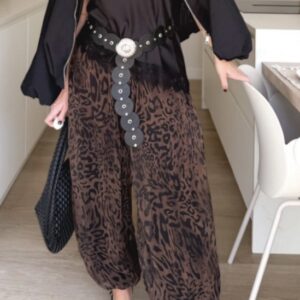 Pantalón gasa bombacho leopardo