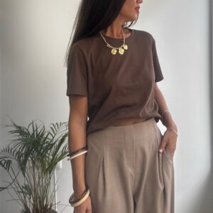 Camiseta chocolate manga corta