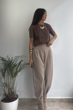 Pantalón tela balloon tierra 002