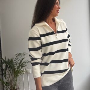 Jersey cremallera blanco