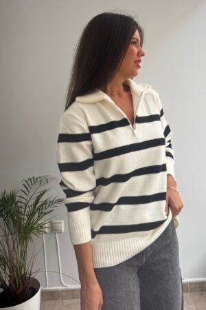 Jersey cremallera blanco