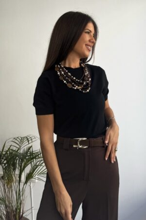 Punto manga corta negro