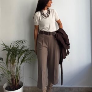 Bermuda taupe cinturón