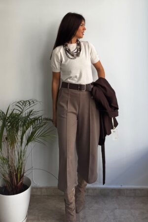 Bermuda taupe cinturón