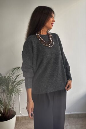 Jersey gris marengo cuello caja