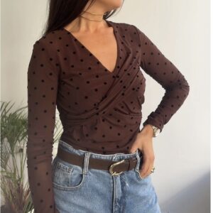 Blusa transparencias topos