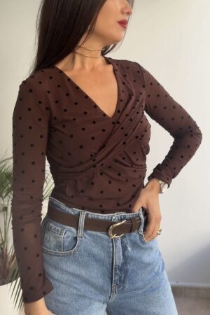 Blusa transparencias topos