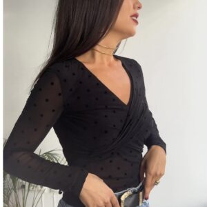 Blusa transparencias topos