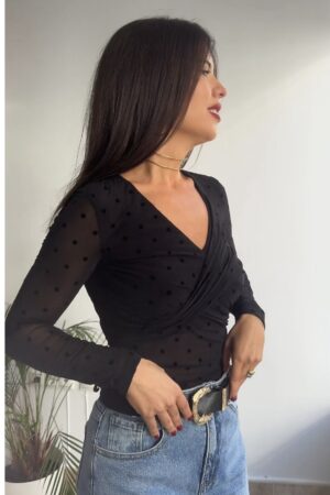 Blusa transparencias topos