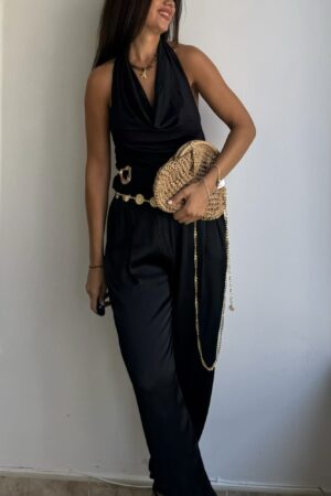 Pantalón satinado negro