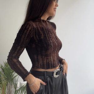 Camiseta transparencias serpiente marrón