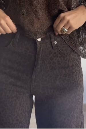 Jeans chocolate leopardo