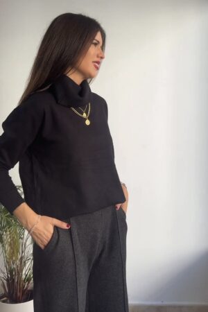 Jersey cuello vuelto punto negro