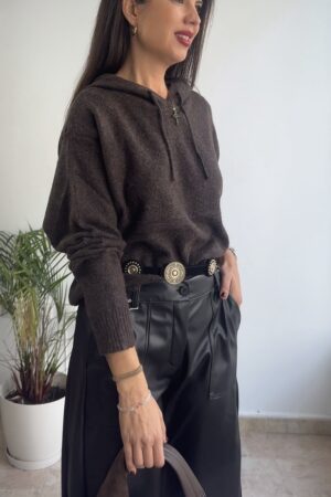 Jersey capucha marrón