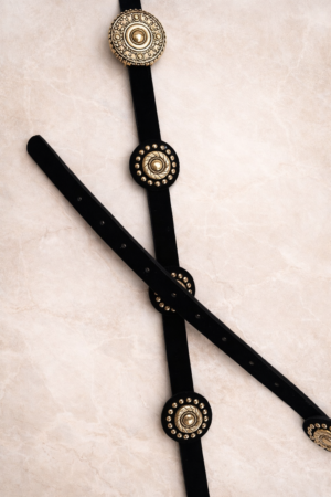 Cinturón ante negro con dorado