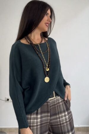 Jersey tipo capa verde botella