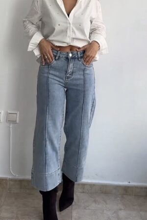 Jeans crop rectos