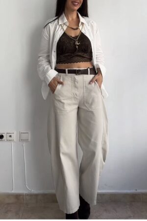 Jeans beige Tipo balloon