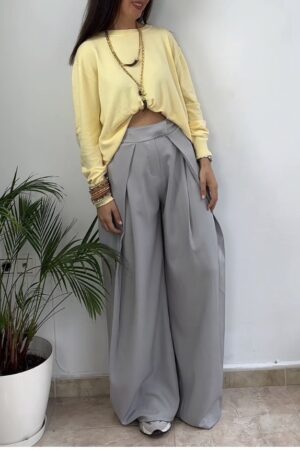 Pantalón barrel gris