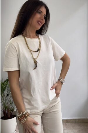 Básica beige manga corta