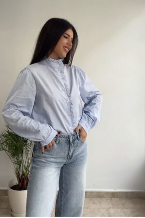 Camisa tirilla celeste