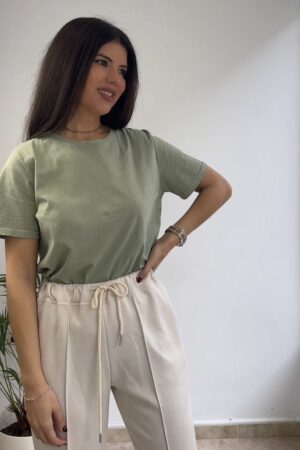 Camiseta algodón verde agua