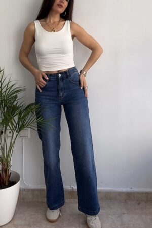 Jeans rectos lavado oscuro