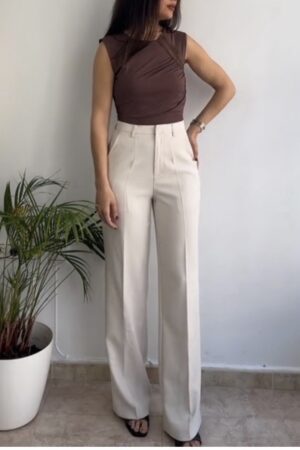Pantalón vestir beige
