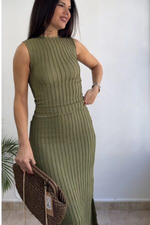 Conjunto de falda y top verde