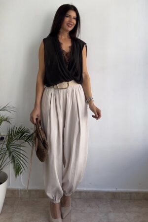 Pantalón bombacho beige